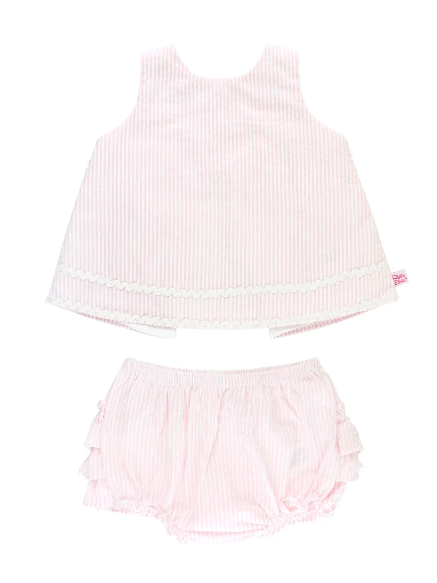 Pink Seersucker Ric Rac Set