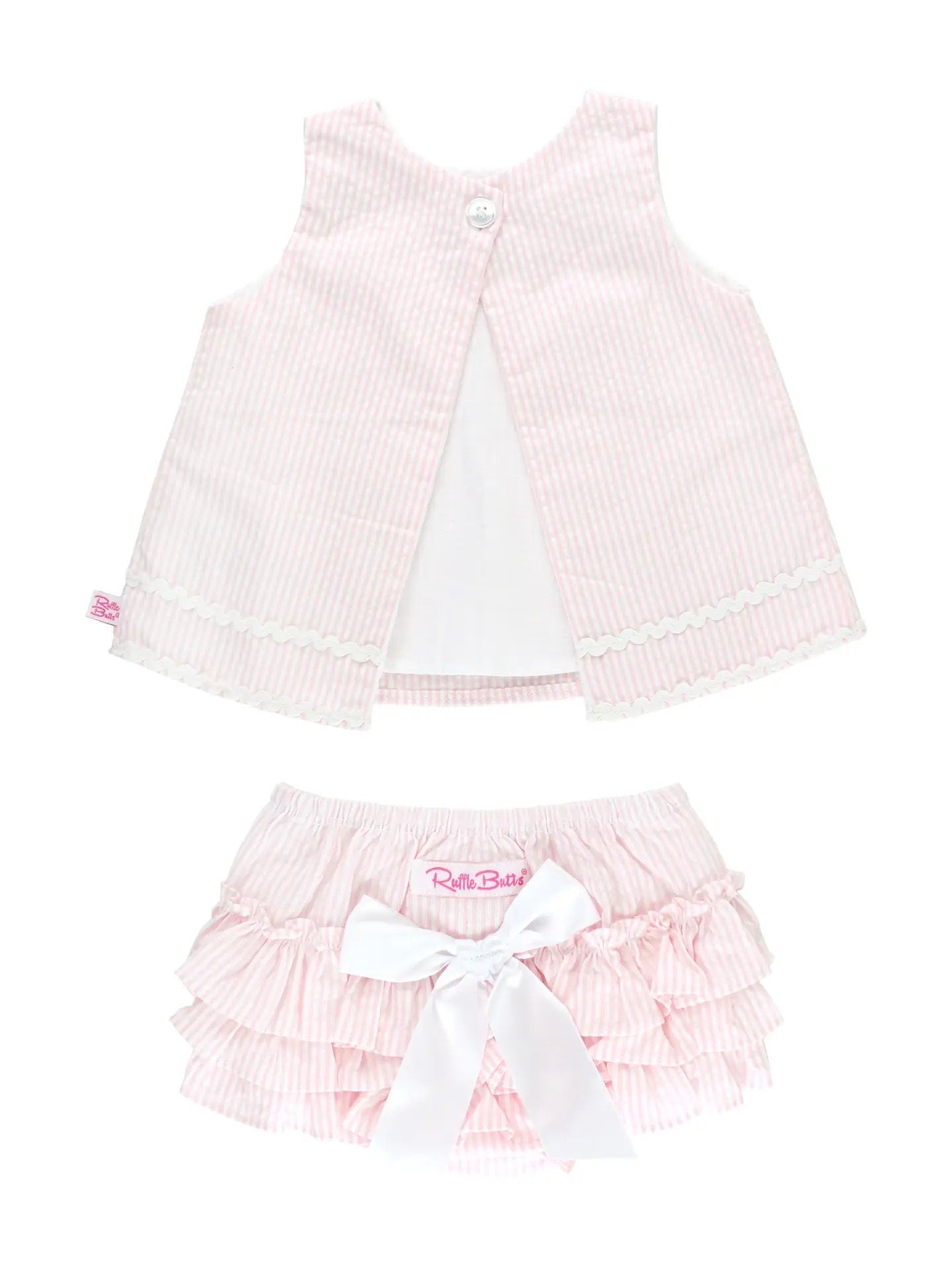Pink Seersucker Ric Rac Set