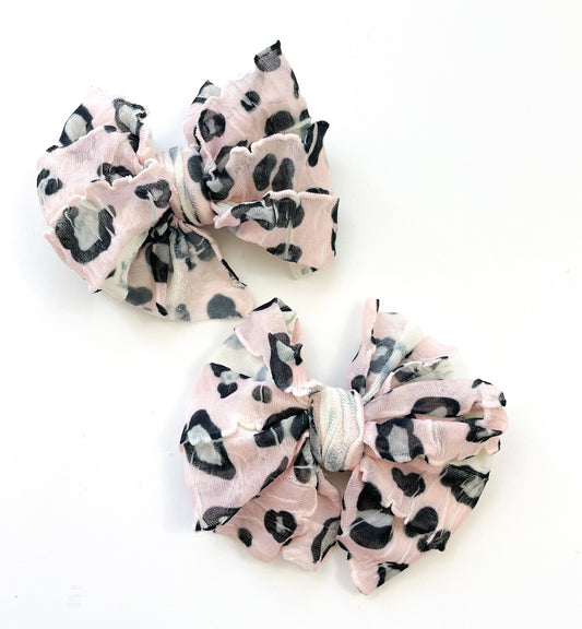 Leopard Pink | Ruffle Clip