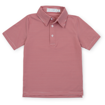 Will Boys' Performance Polo | Red Stripes