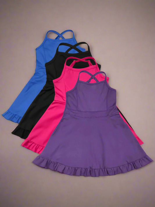 Girls Athletic Dress with Ruffle