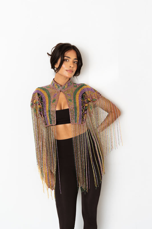 Beaded Fringe Capelet