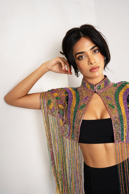 Beaded Fringe Capelet