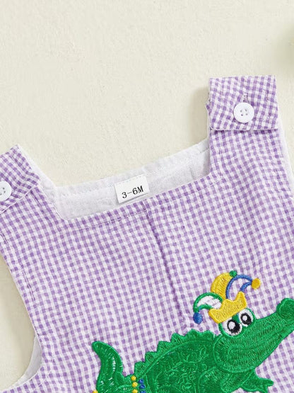 Mardi Gras Gator Romper – Little Reveler Edition