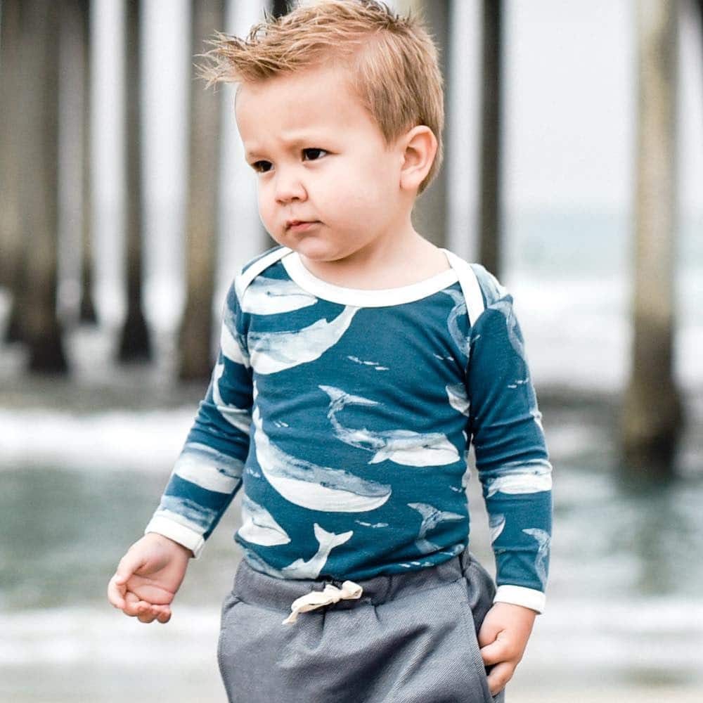 Island Leaf Cotton Stretch Long Sleeve One Piece