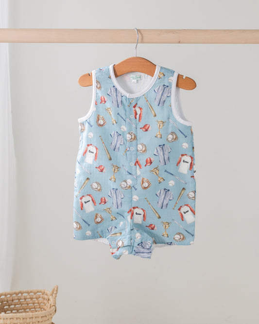 Let's Play Ball Organic Muslin Shortall