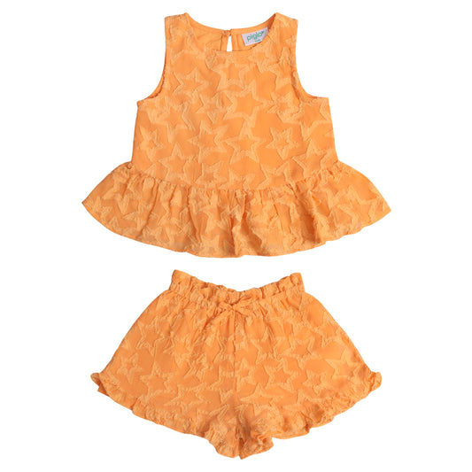 Orange Stars Top and Shorts Set
