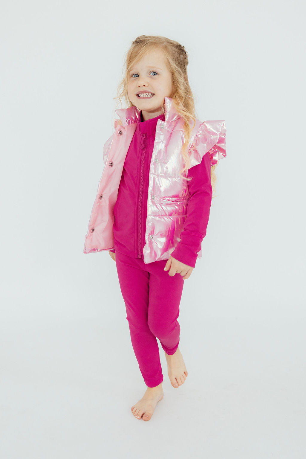 Pink Iridescent Puffer Vest