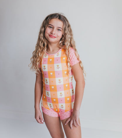 Pink Hearts Shortie Leotard