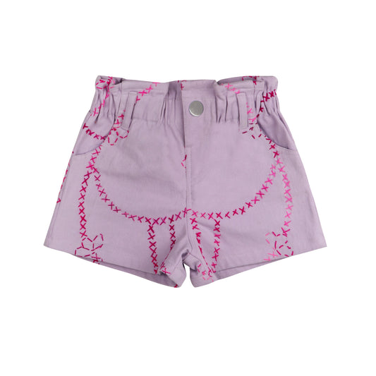 Purple Color Jardin Denim Bermuda Shorts