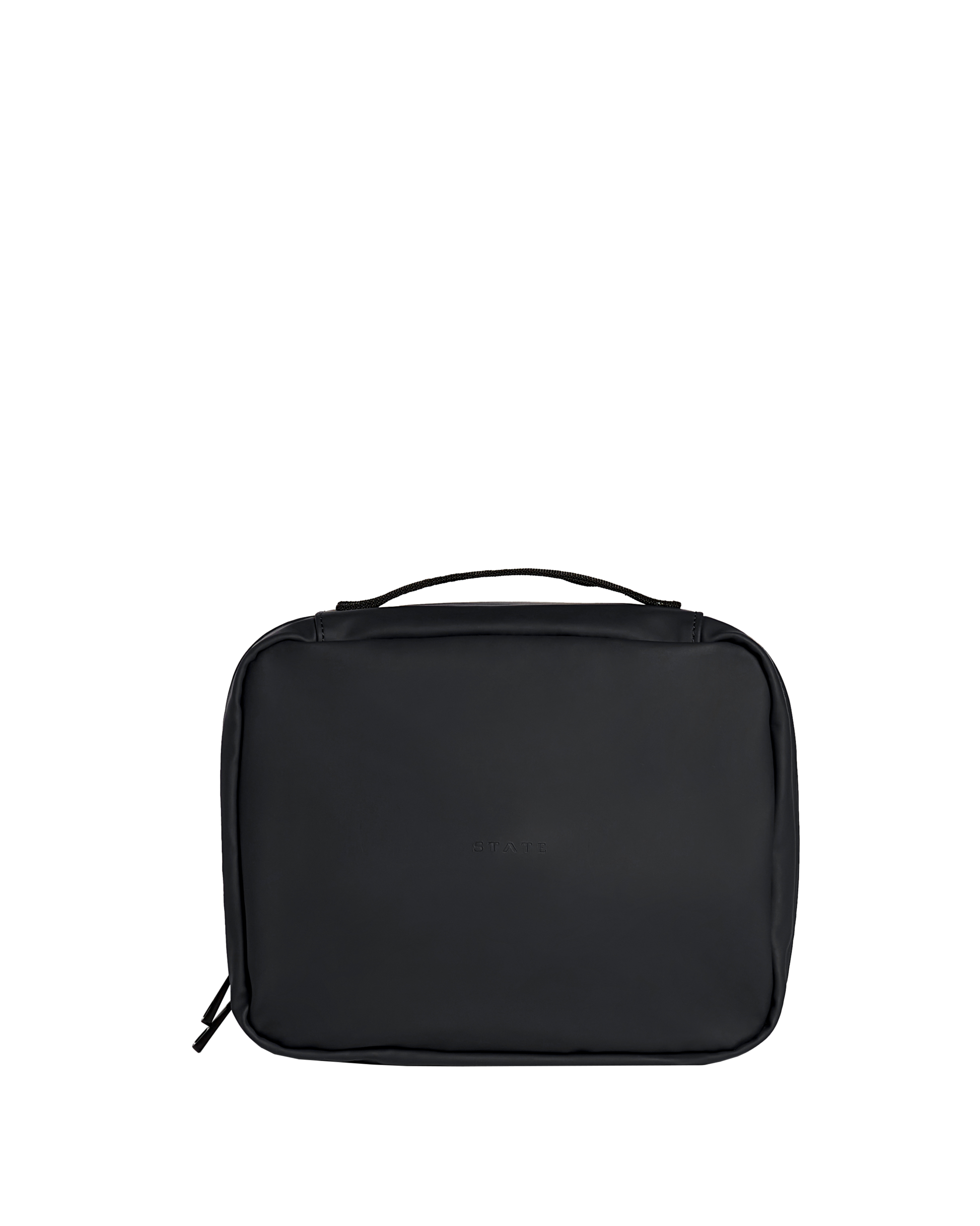 Black travel bag on a white background