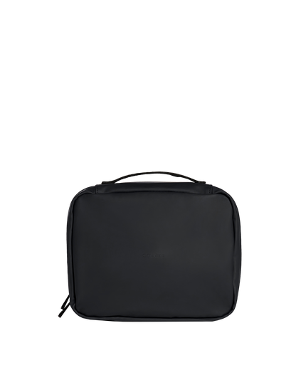 Black travel bag on a white background