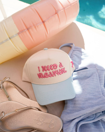 I Need a Vacation - Baby Blue Trucker Hat