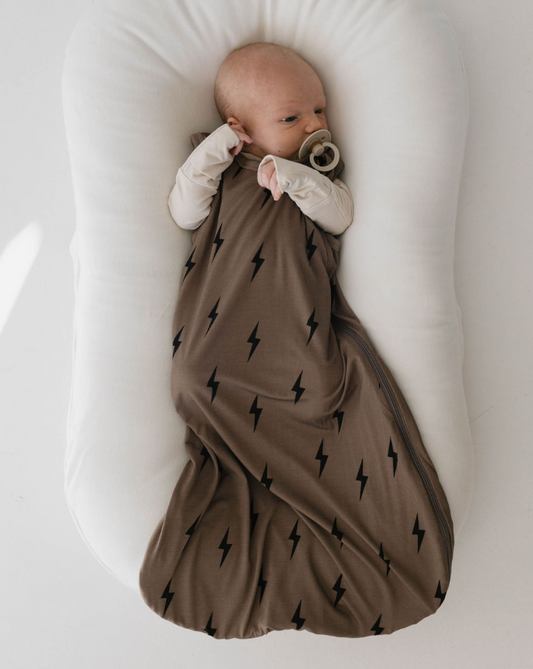 Bamboo Sleep Sack | Brown & Black Lightning Bolt
