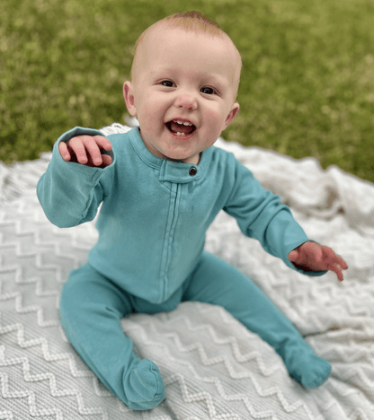 Footie Pajamas | Vintage Aqua