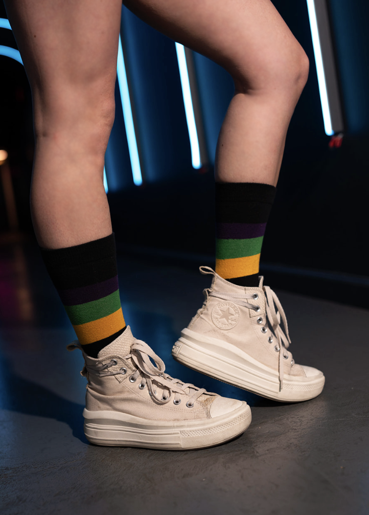 Black Stripe Ribbed Socks (Toddlers, Kids, and Adults)