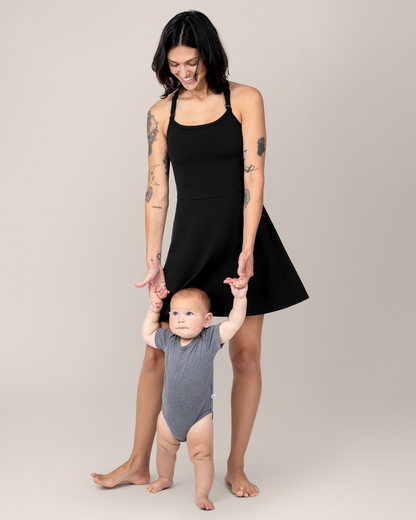 Stevie Active Racerback Nursing Dress | Black