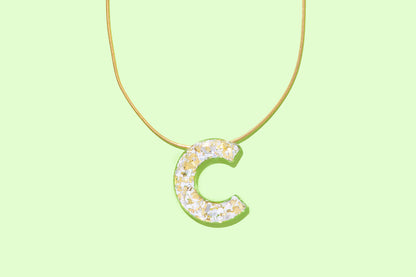 Pearl Confetti Letter Necklaces
