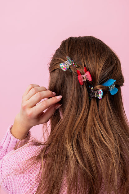 For Fun - Colorful Confetti Mini Claw Clips