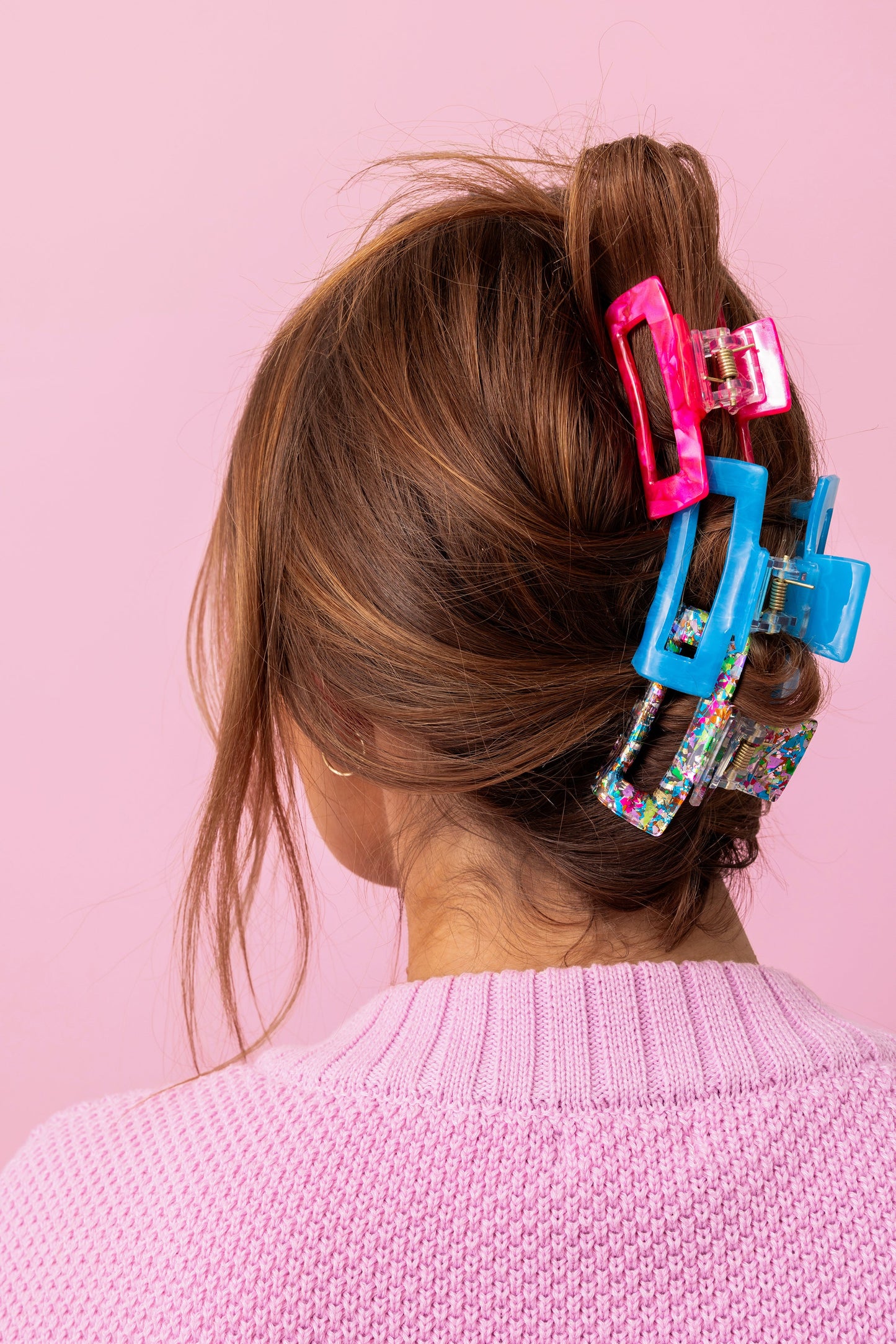 For Fun - Colorful Confetti Claw Clip Trio