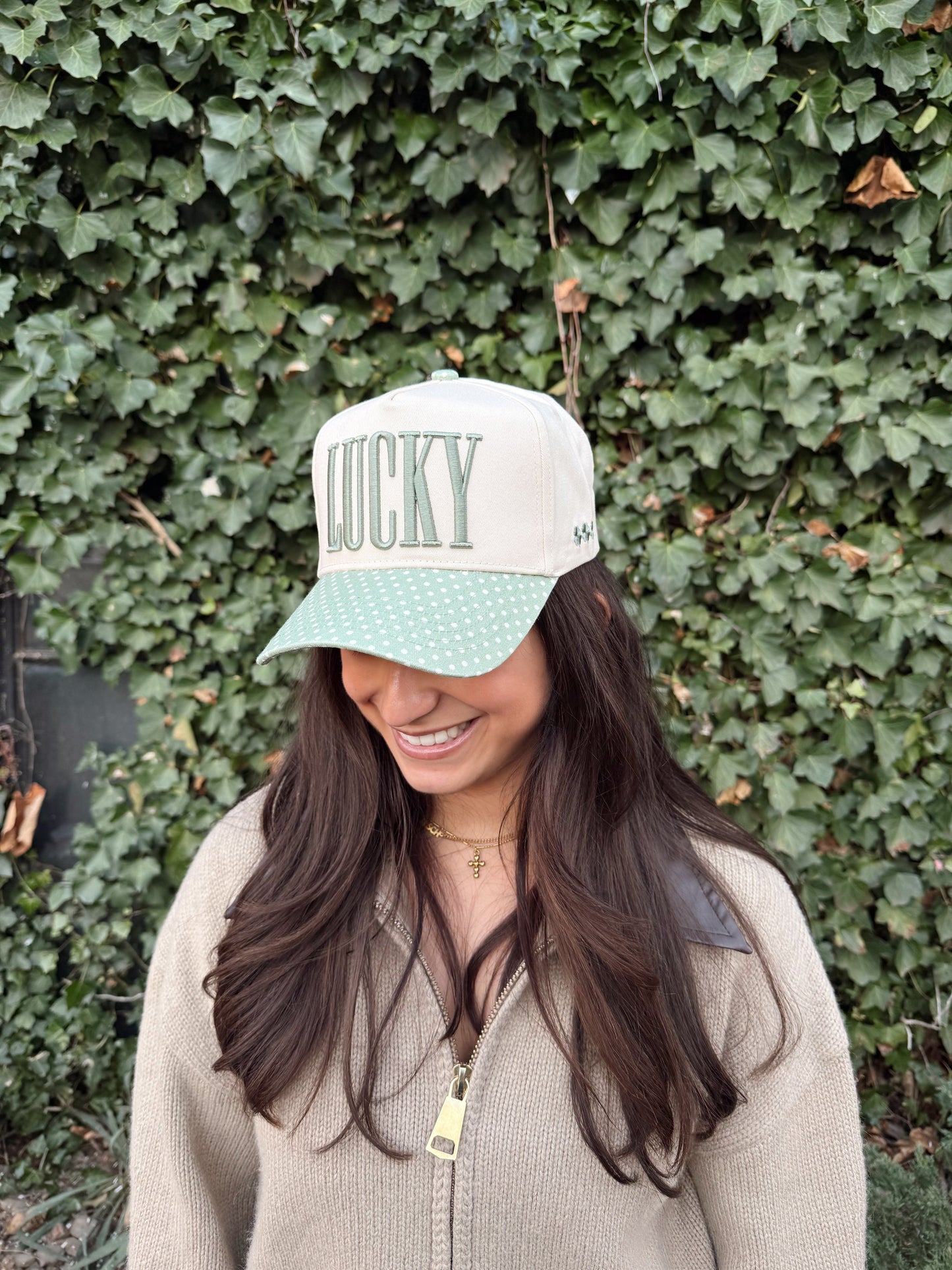 Lucky - Green Polka Dot Trucker Hat