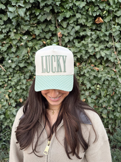 Lucky - Green Polka Dot Trucker Hat