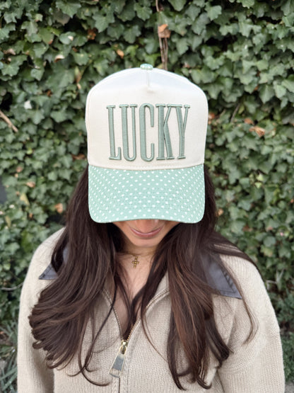 Lucky - Green Polka Dot Trucker Hat