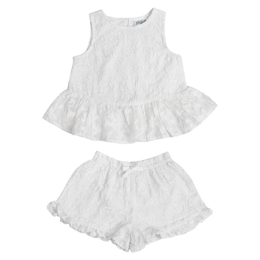 White Stars Top and Shorts Set