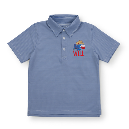 Will Boys' Performance Polo | Blue Stripes