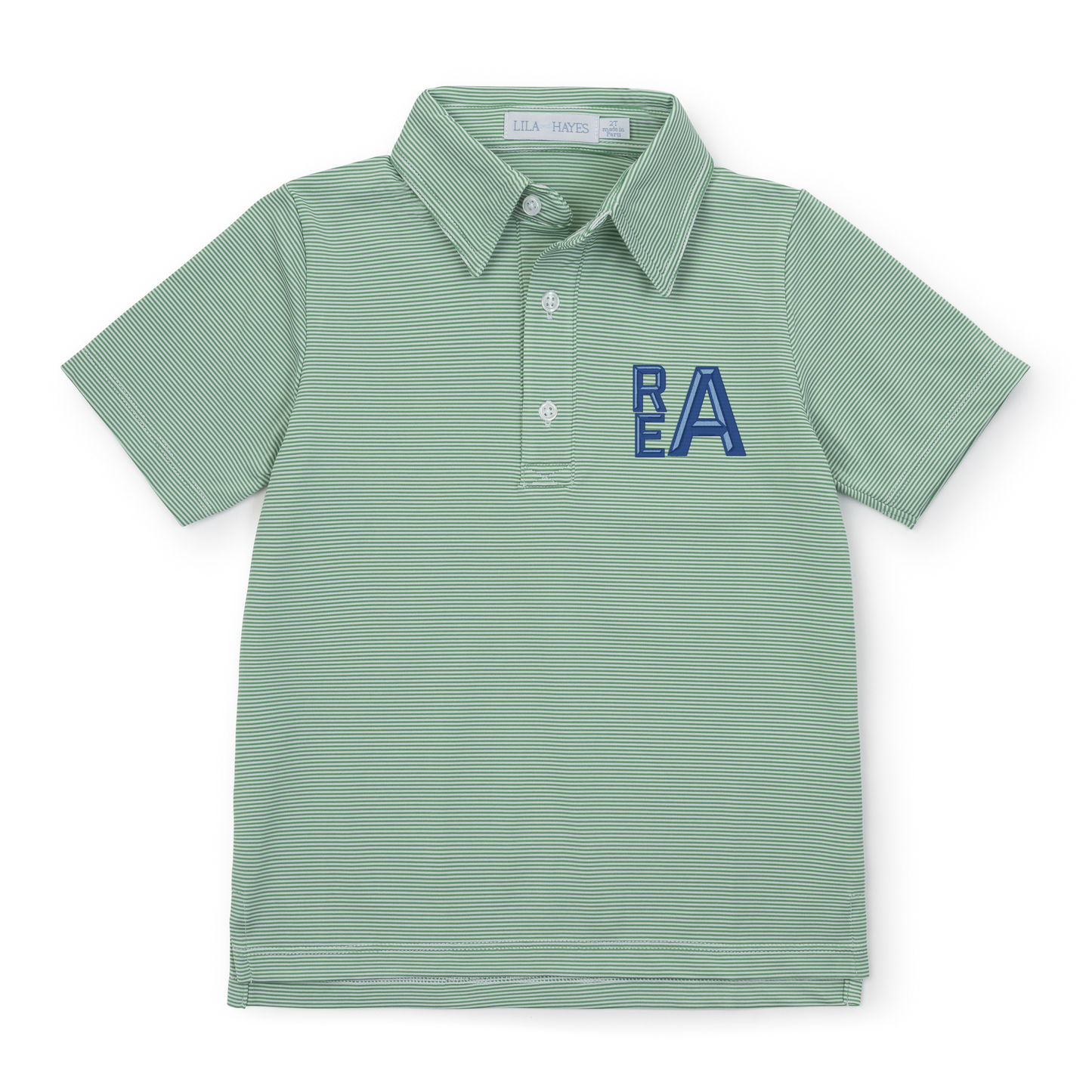 Will Boys' Performance Polo by | Green Stripes