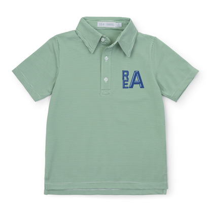 Will Boys' Performance Polo by | Green Stripes