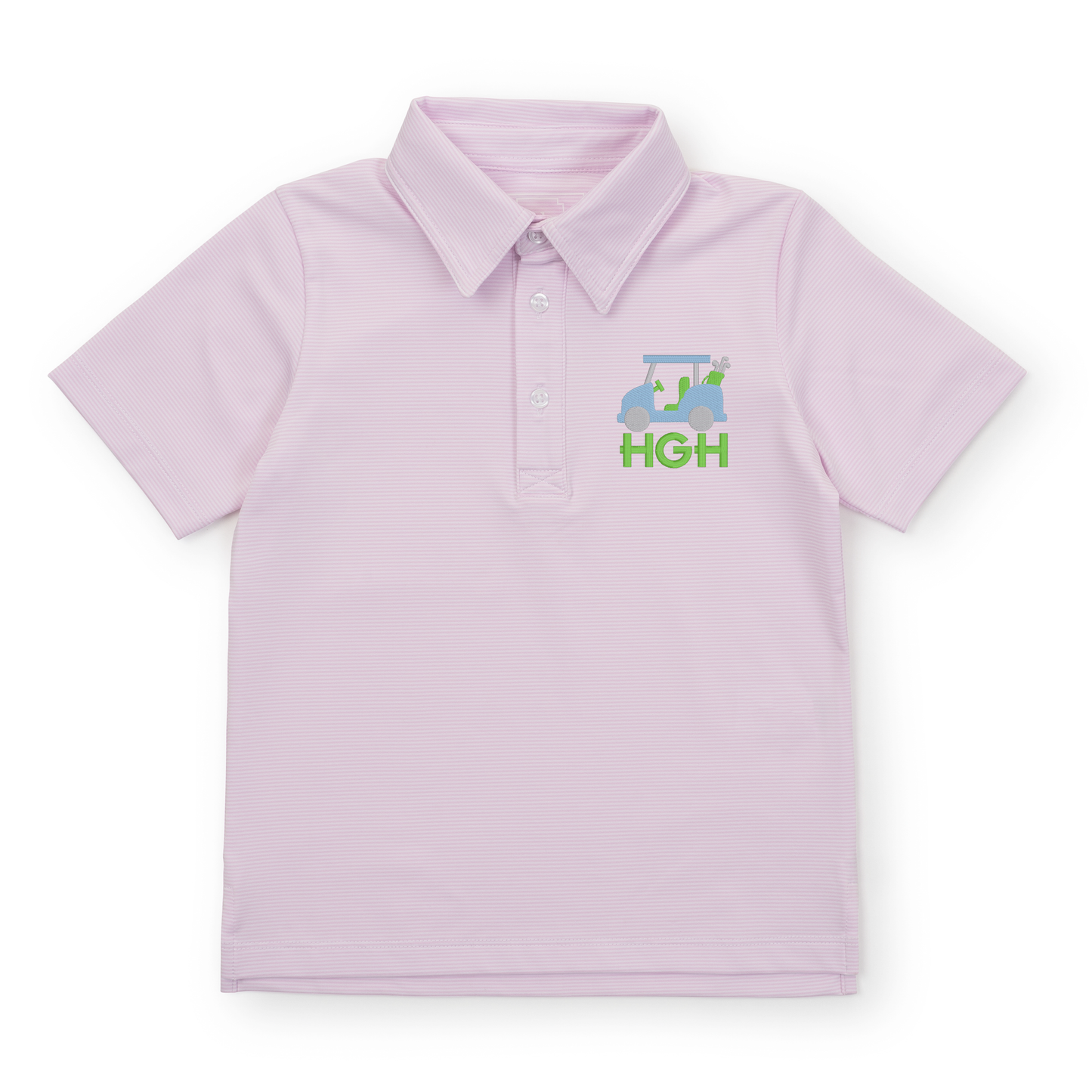 Will Boys' Performance Polo | Pink Stripes