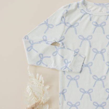 Blue Belle 2pc Ribbed Bamboo Pajamas