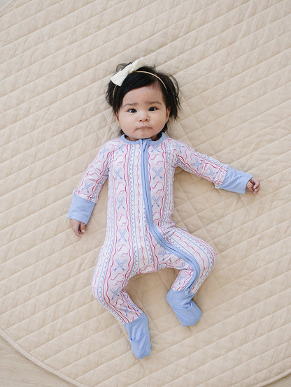 Bamboo Zip Romper | Baseball Girl