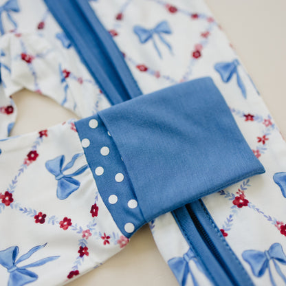 Red White & Bows Bamboo Zippy Pajamas