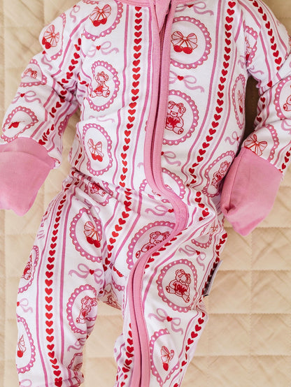 Bamboo Zip Romper | Cherry Bear