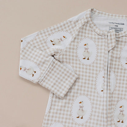 Bamboo Zip Romper | Gingham & Goose