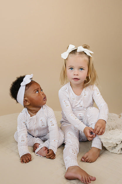 Bamboo Zip Romper | Gingham & Goose