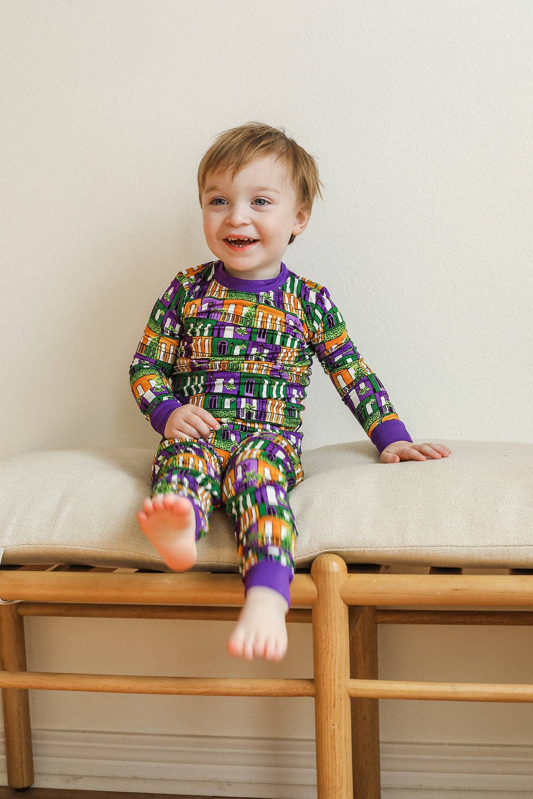 Mardi Gras Houses 2 Piece Bamboo Pajama Set