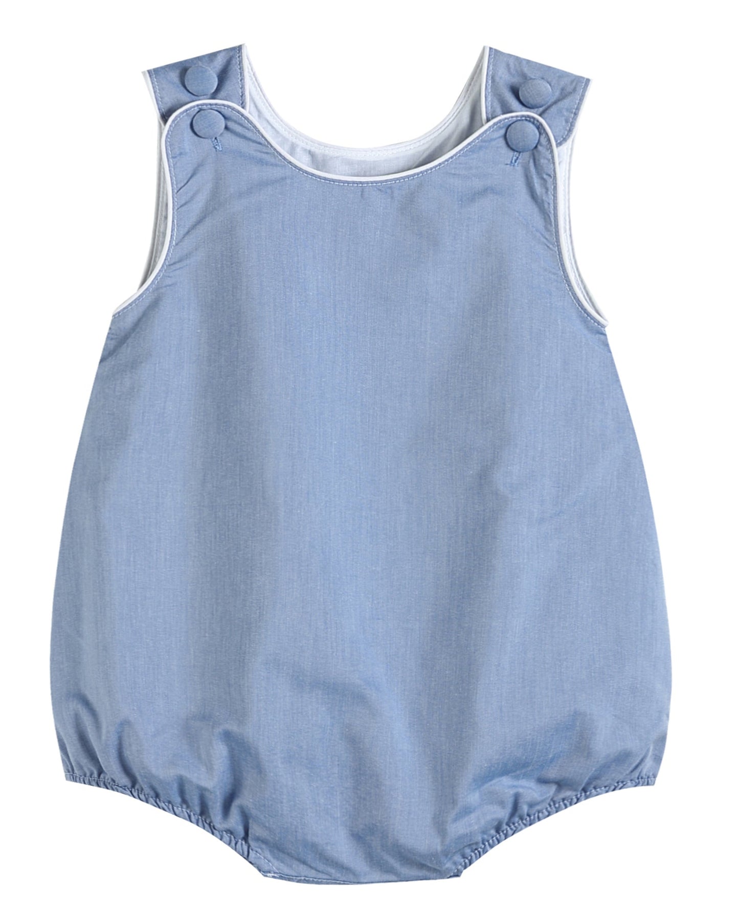 Basic Blue Denim Style Bubble Romper