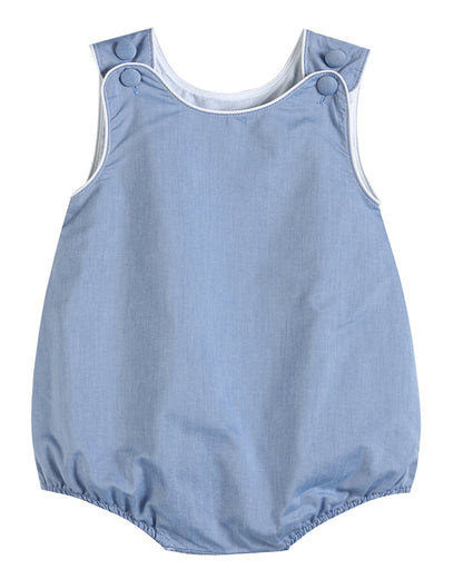 Basic Blue Denim Style Bubble Romper