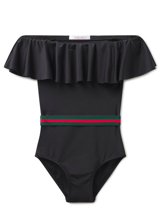 Black Swimsuit with Belt