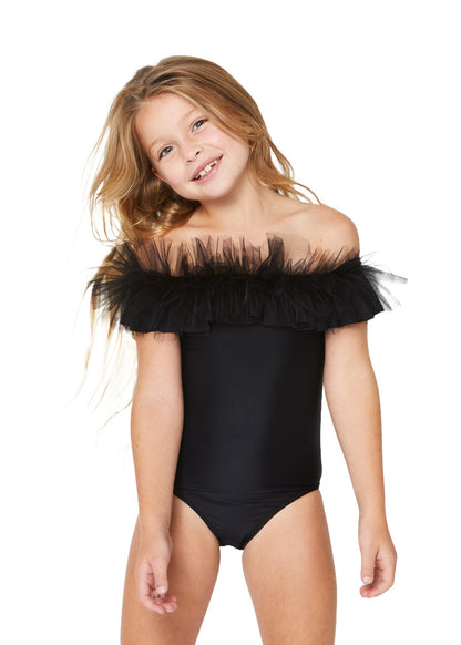 Black Swimsuit with Tulle