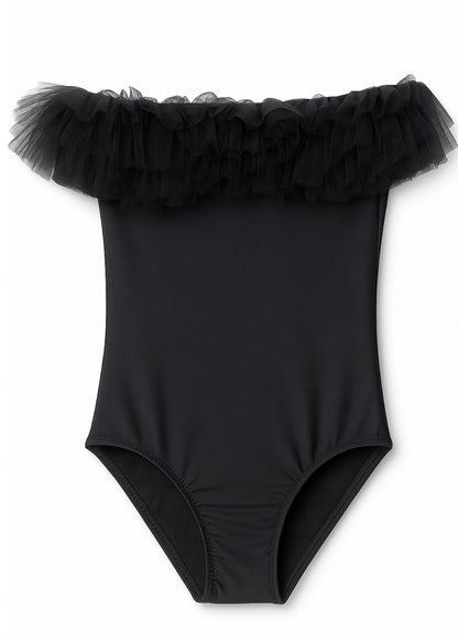Black Swimsuit with Tulle