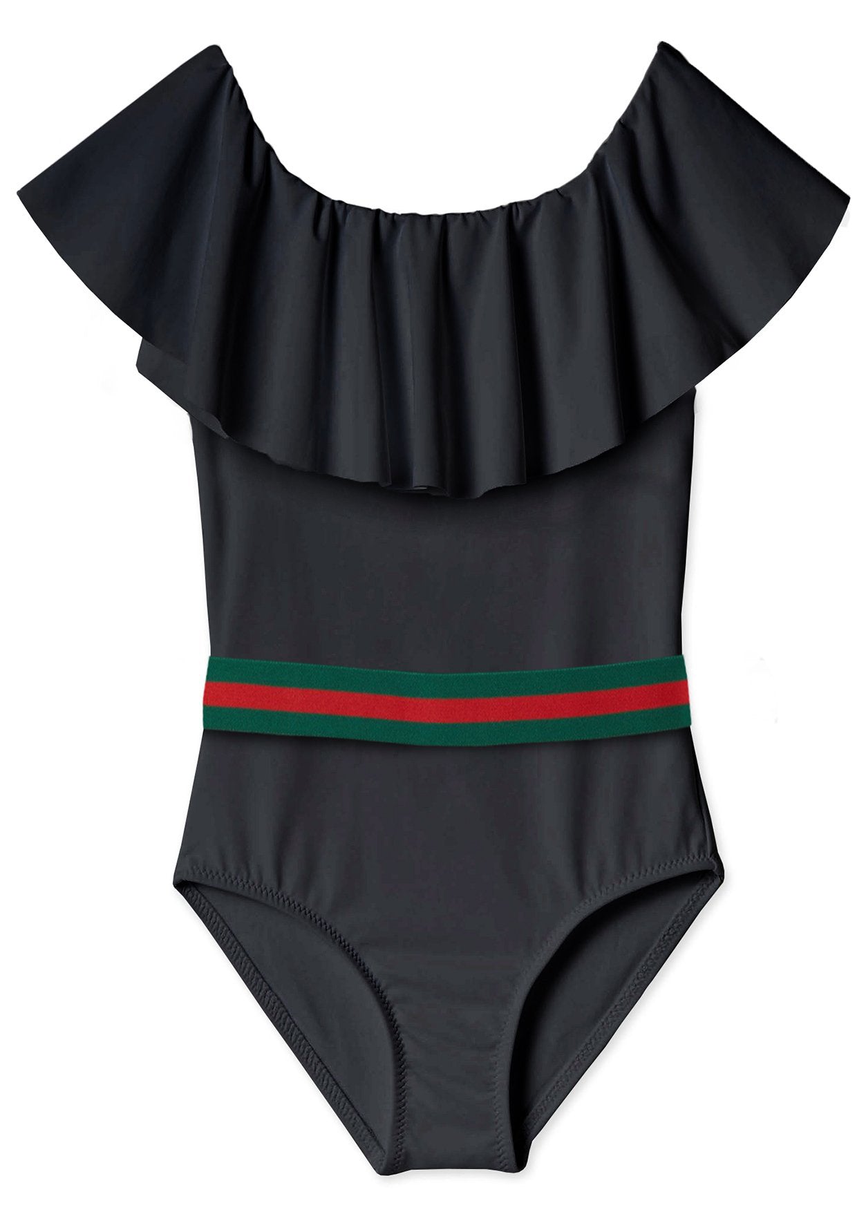 Black Swimsuit with Belt