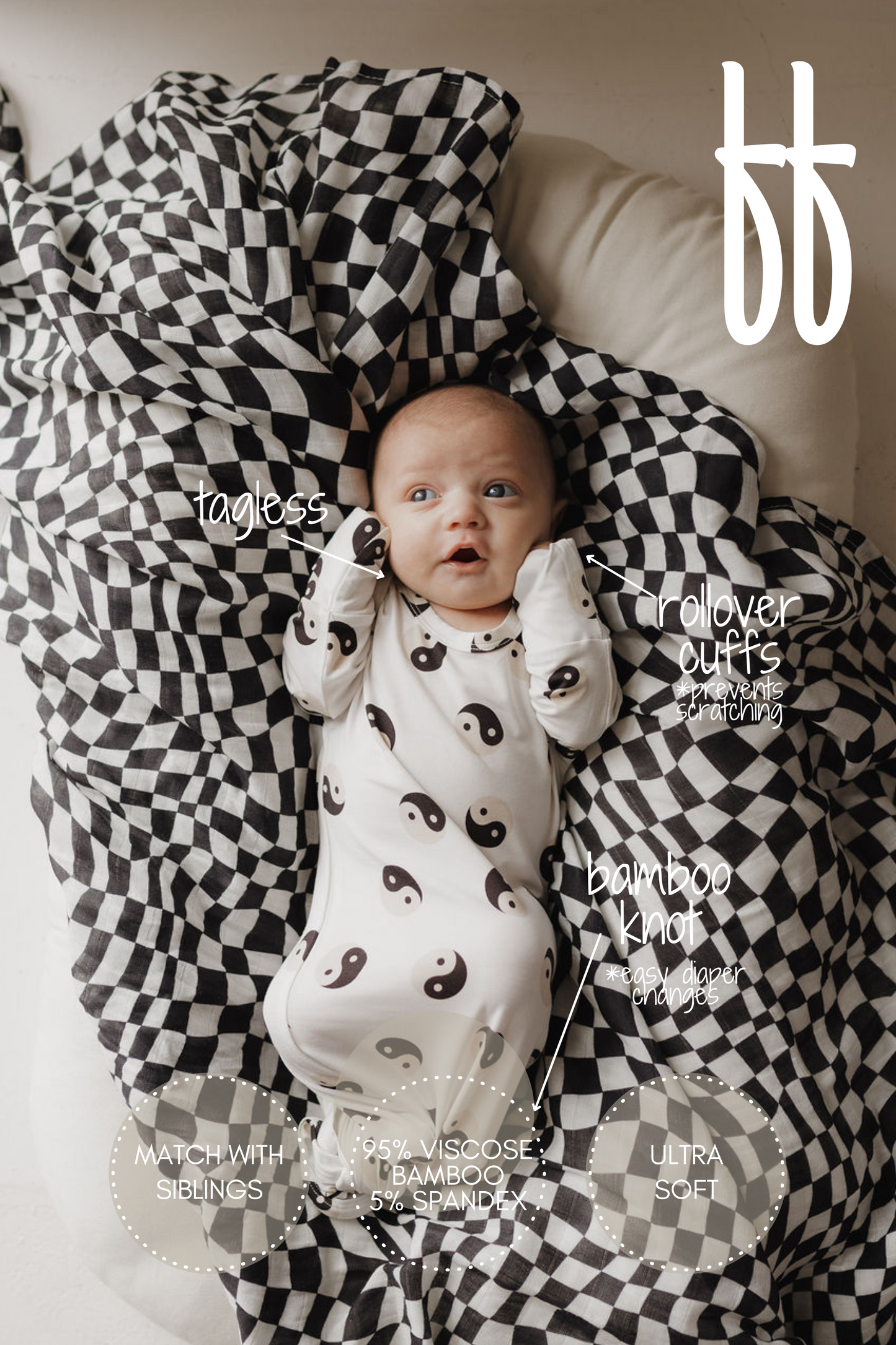 Bamboo Knotted Gown | Black & White Yin-Yang