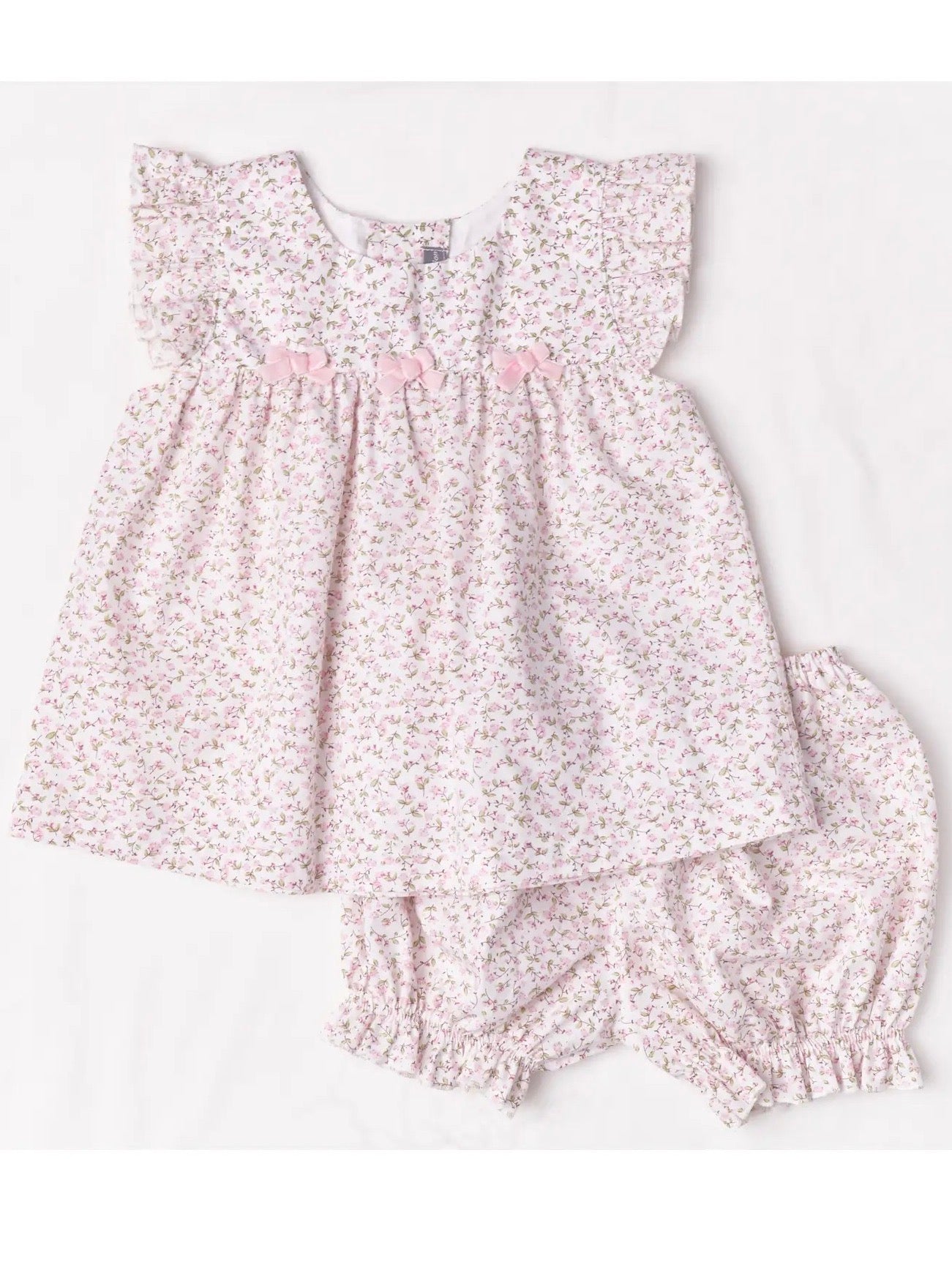 Blush Floral Bow Top + Bloomers - Little Baby