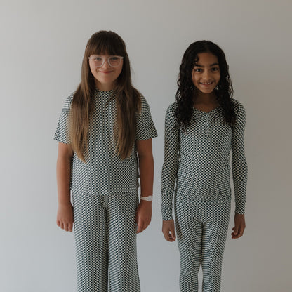 Bamboo Two Piece Pajamas | Lucky Micro Check