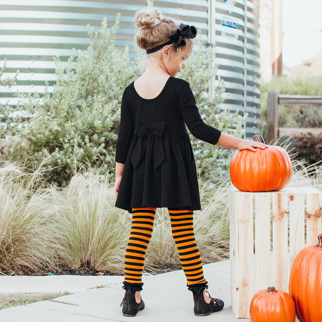Girls Halloween Patterned Footless Ruffle Tights