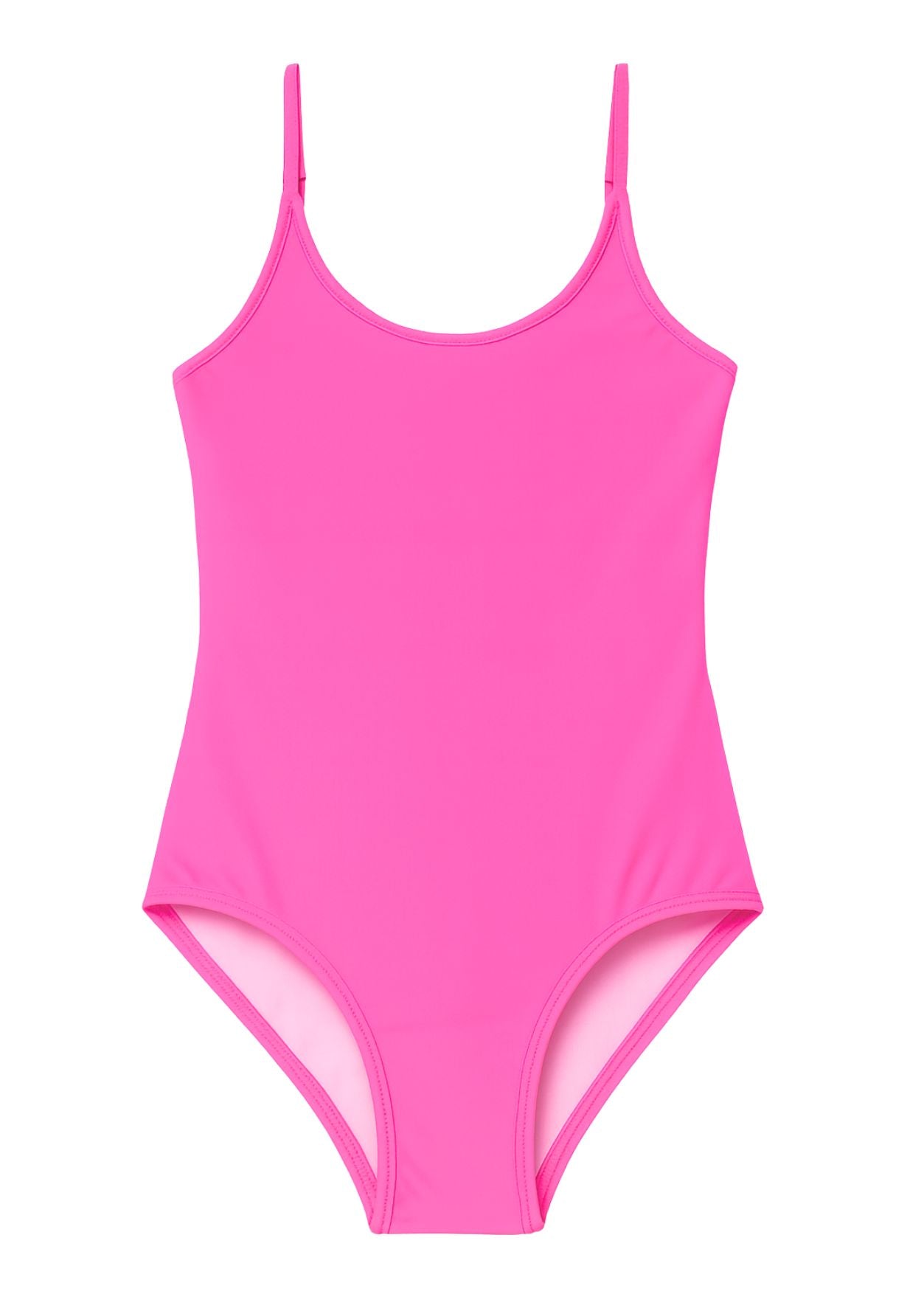 Neon Pink Adjustable Straps Swimsuit